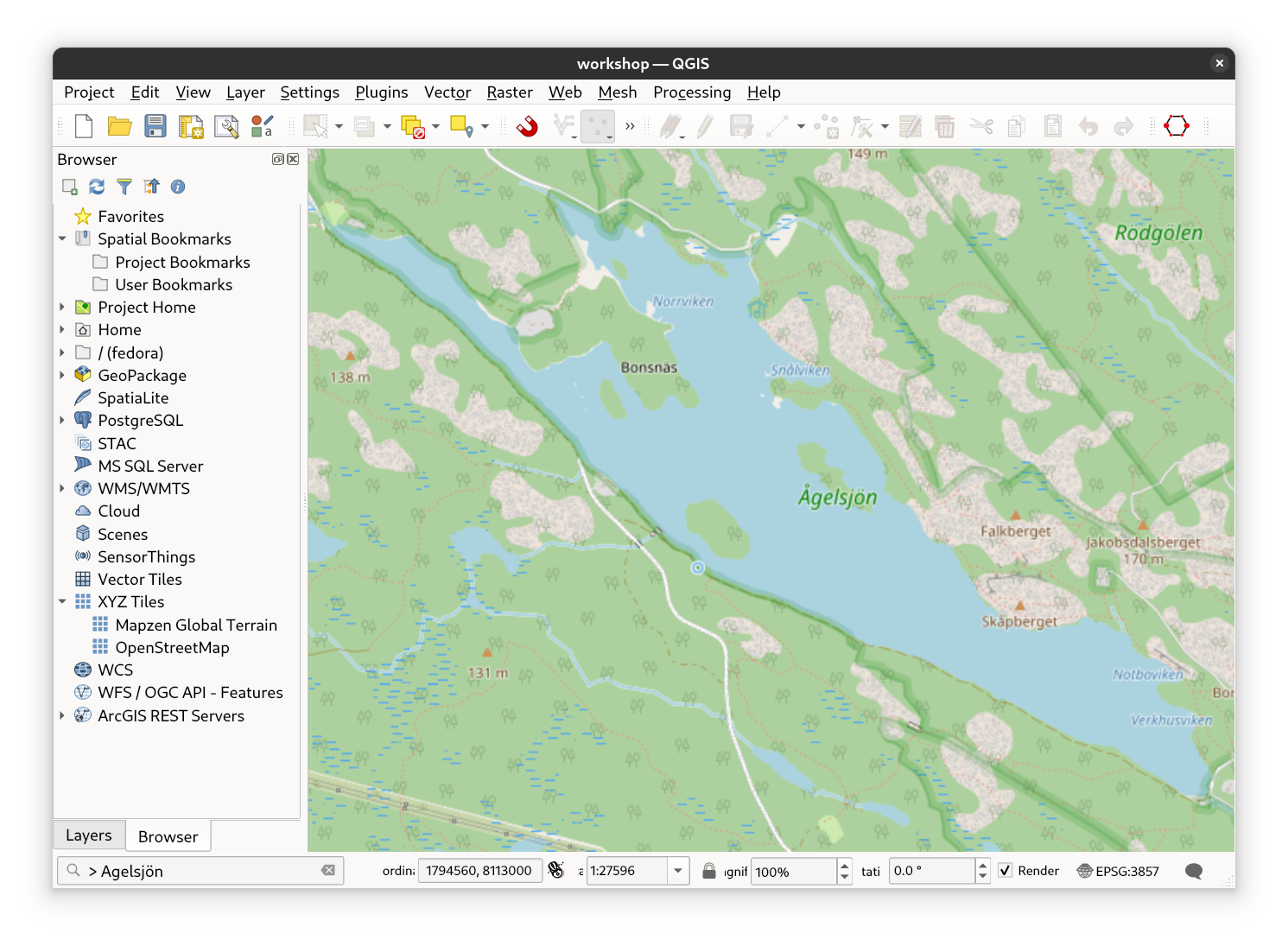 Add a basemap and choose a lake