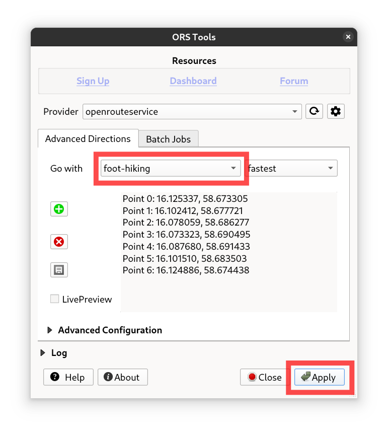 Profile selection and process execution