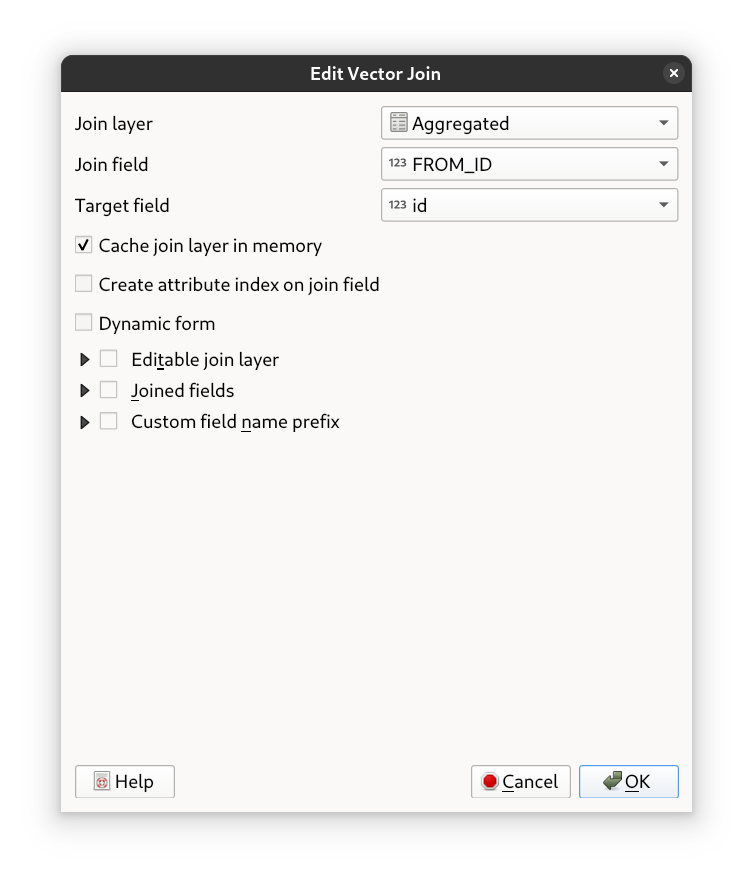 The settings for the join