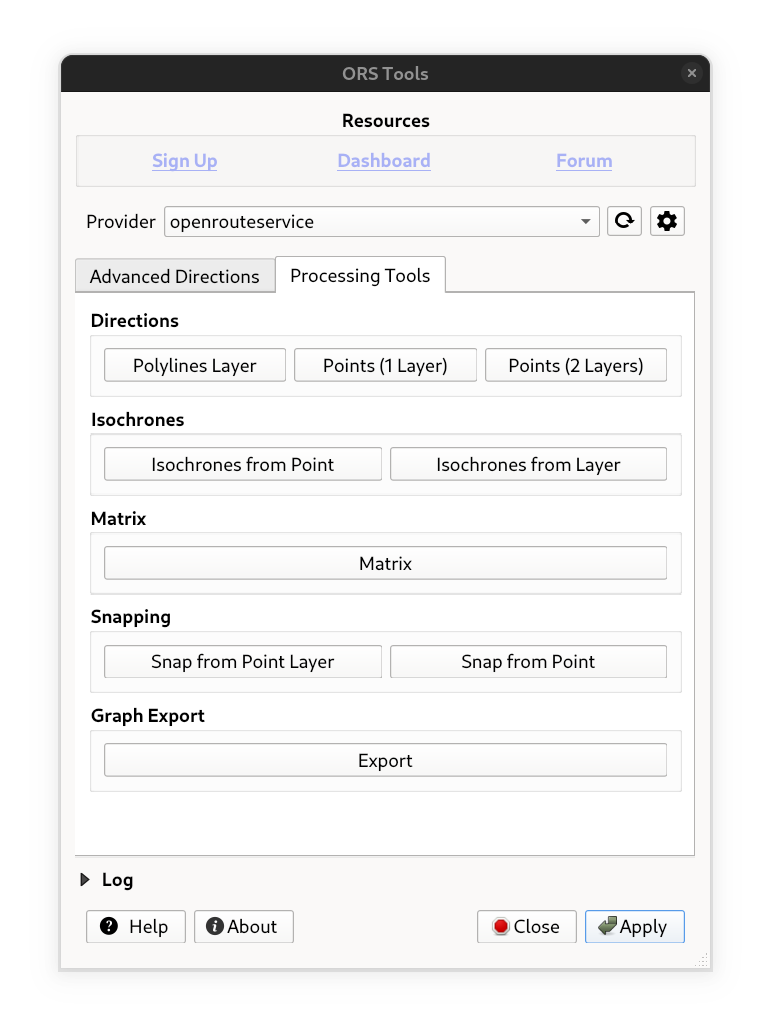The processing tools in the main plugin